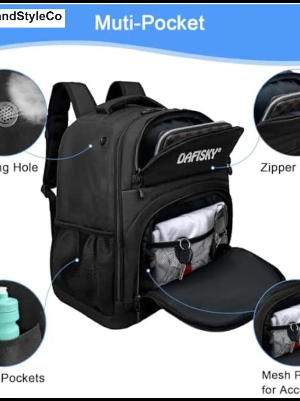 2 Ball Bowling Backpack with Shoe Compartment, Padded Ball Holder, Adjustable